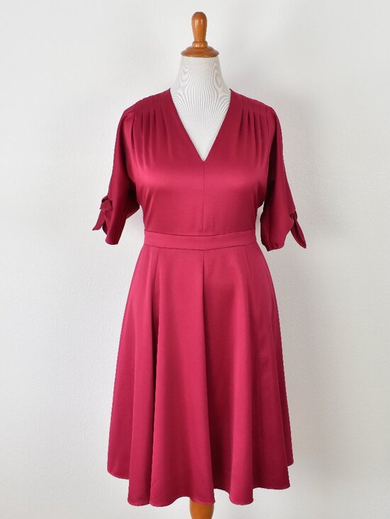 Gal Meets Glam Dresses & Skirts - Gal Meets Glam DEBBIE Satin Fit and Flare Dress - 14